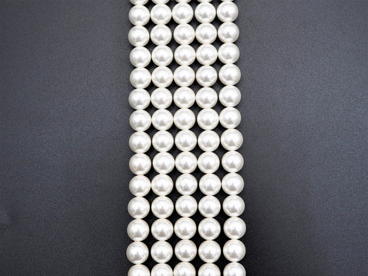 High Quality White Mother of Pearl Round Smooth Beads, Sku#U316