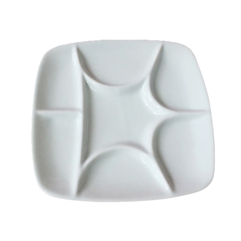 Ceramic Chinese Painting Supplies, Calligraphy And Painting Supplies, Grid Square 6-inch Palette