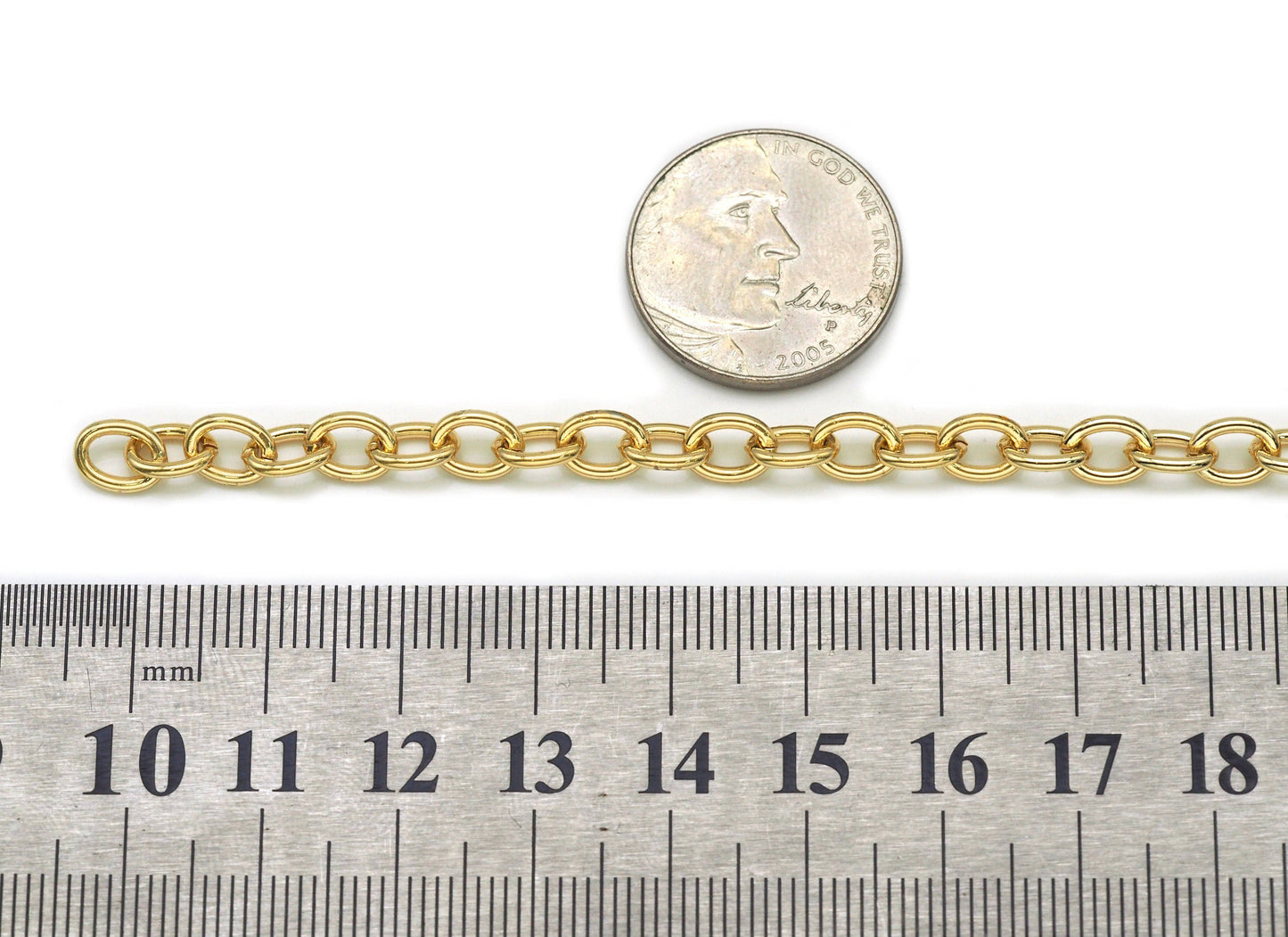 18K Gold Filled Oval Link chain, sku#LS05