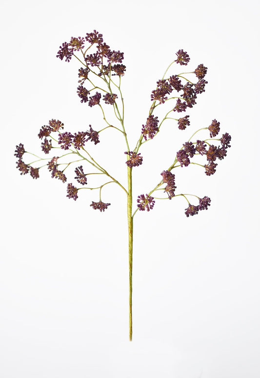 16" Faux Purple Soft Sedum Berry Stem