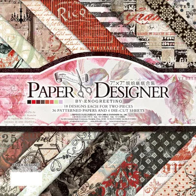 7 Inch Vintage Scrapbook Paper Set | 40 Sheets Retro Cardstock for DIY Crafts