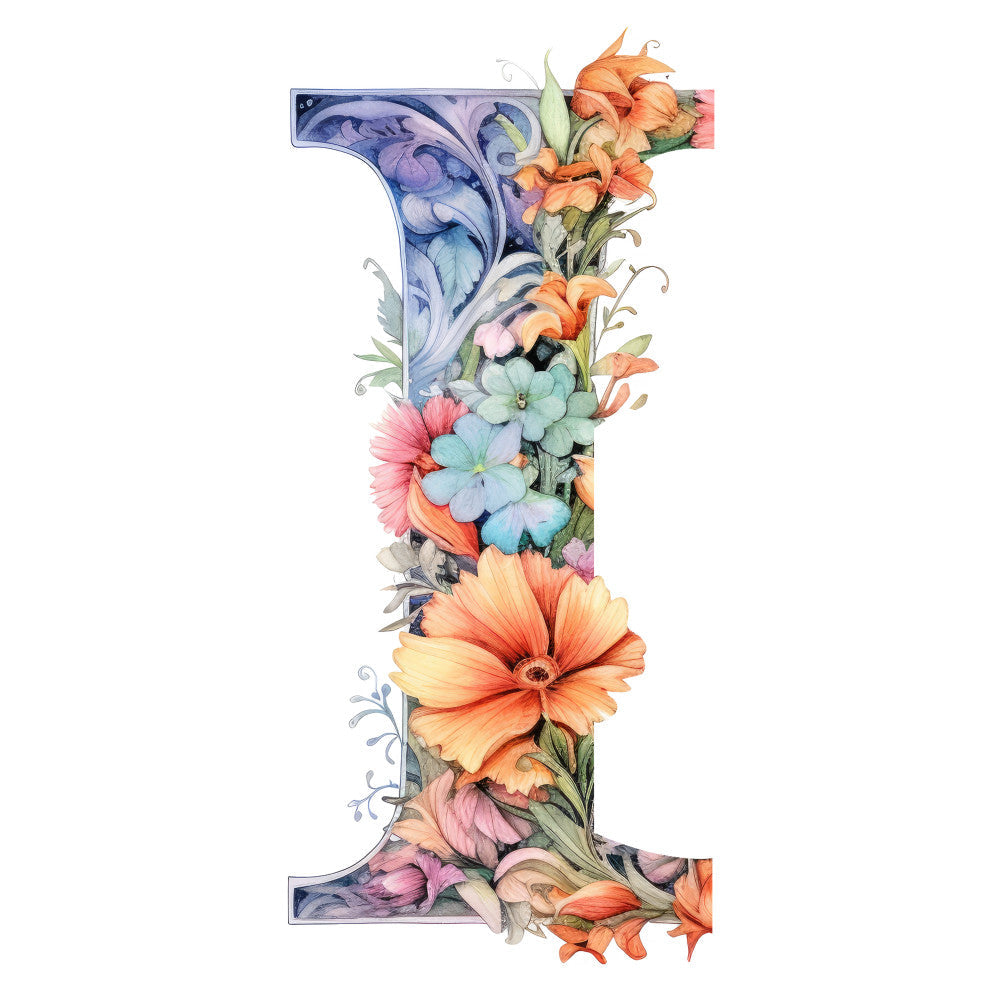 Alphabet Flowers Fabric Panel I