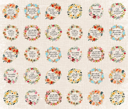 6" Bible Verse Fabric Panel