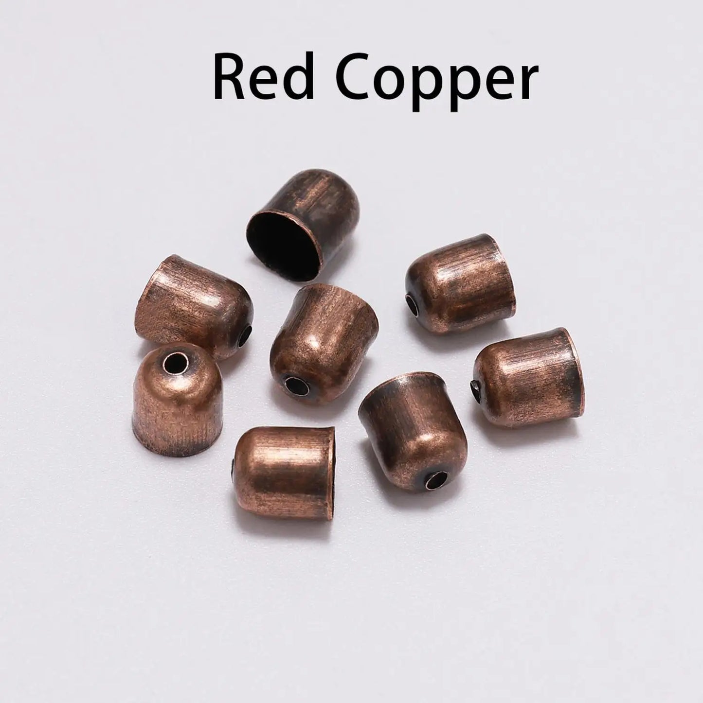 50-100pcs/lot Crimp End Caps Leather Cords End Tip Beads Caps Fit 4 -12mm Clasps For DIY Jewelry Making Findings Supplies