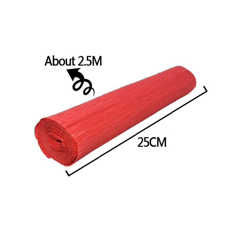 Colored Crepe Paper Roll for Crafts and Gift Wrapping | 25cm x 250cm