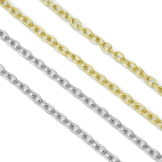 18K Gold Filled Oval Link chain, sku#LS05
