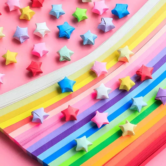 540 Sheets Origami Star Paper Strips | Colorful Lucky Star Folding Paper for DIY Crafts