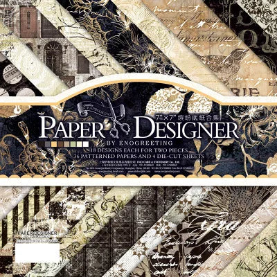 7 Inch Vintage Scrapbook Paper Set | 40 Sheets Retro Cardstock for DIY Crafts