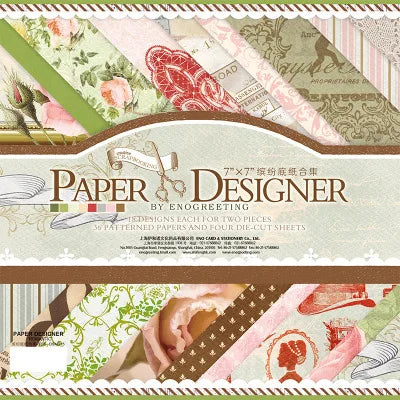 7 Inch Vintage Scrapbook Paper Set | 40 Sheets Retro Cardstock for DIY Crafts