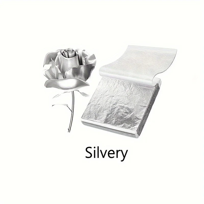 100pcs Imitation Gold Silver Foil Paper Leaf Sheets | Gilding DIY Craft Art Supplies