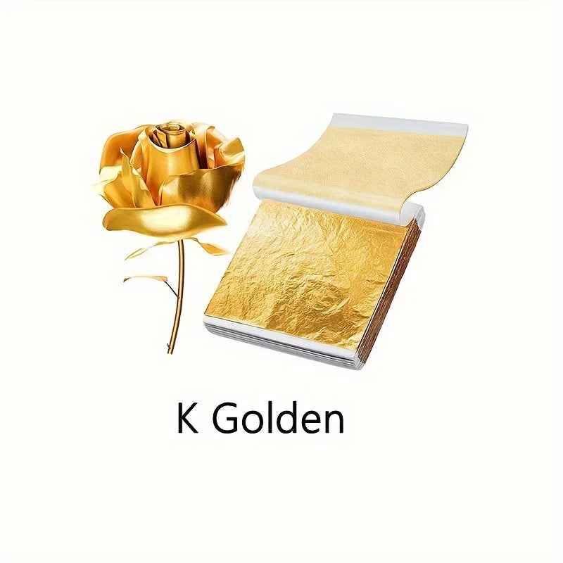 100pcs Imitation Gold Silver Foil Paper Leaf Sheets | Gilding DIY Craft Art Supplies