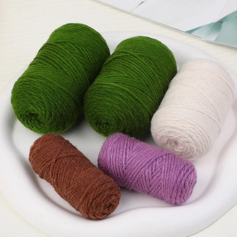 KRABALL Crochet Hanging Plant Kit With Instruction Easy Hand Knitting Yarn Ball Thread Needles Hooks Knit Tools Accessories Set