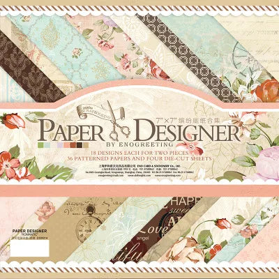 7 Inch Vintage Scrapbook Paper Set | 40 Sheets Retro Cardstock for DIY Crafts