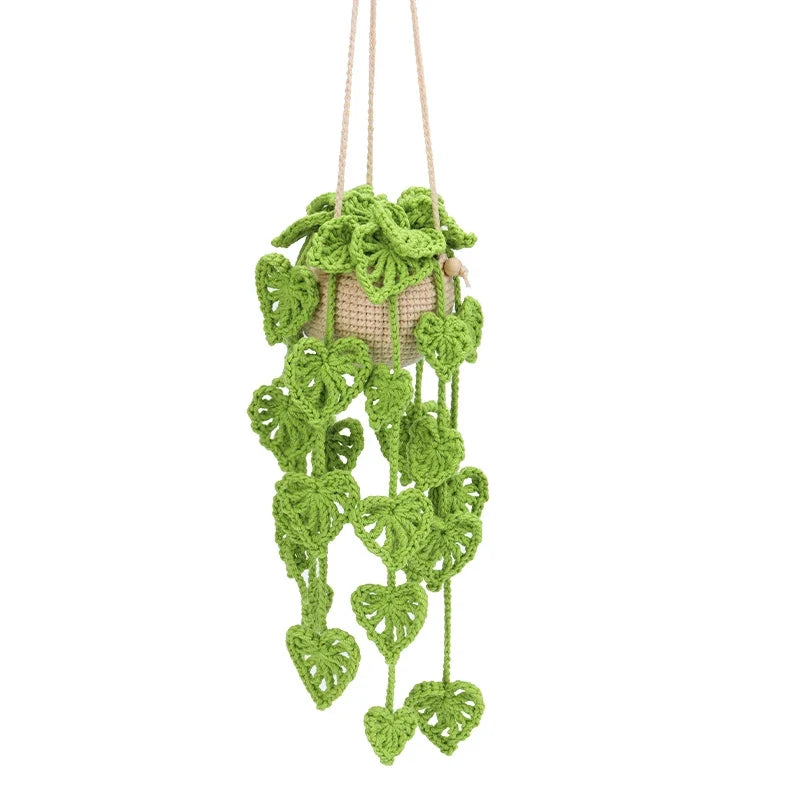KRABALL Crochet Hanging Plant Kit With Instruction Easy Hand Knitting Yarn Ball Thread Needles Hooks Knit Tools Accessories Set