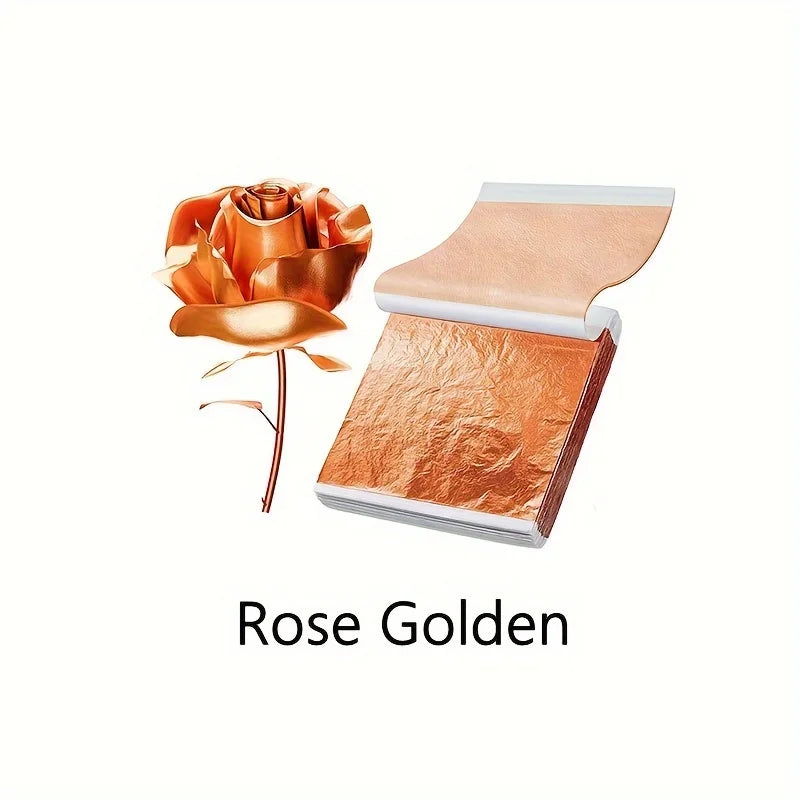 100pcs Imitation Gold Silver Foil Paper Leaf Sheets | Gilding DIY Craft Art Supplies