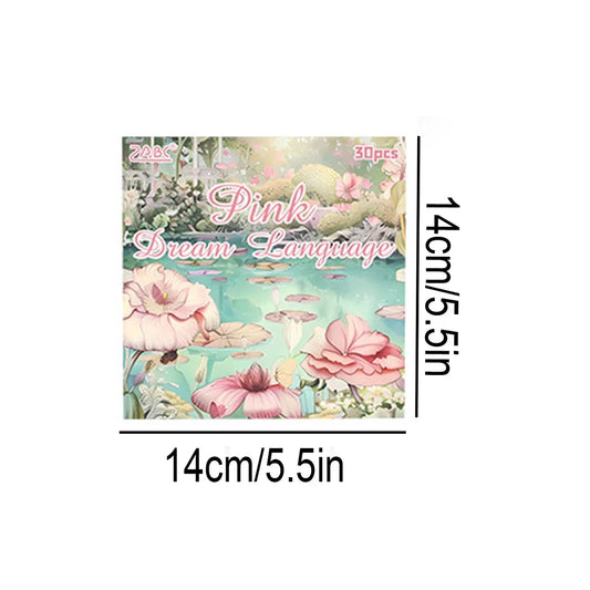 Vintage Floral Craft Paper Pad | 30 Sheets Tearable Decorative Paper