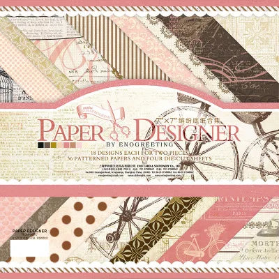 7 Inch Vintage Scrapbook Paper Set | 40 Sheets Retro Cardstock for DIY Crafts