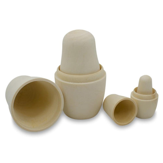 Set of 4 Unfinished Wooden Nesting Dolls DIY Craft Blanks for Painting 4 Inches